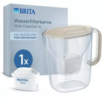 BRITA Style Essential XL Jarro filtrante de água 3,6L branco + MAXTRA PRO Pure Performance Areia
