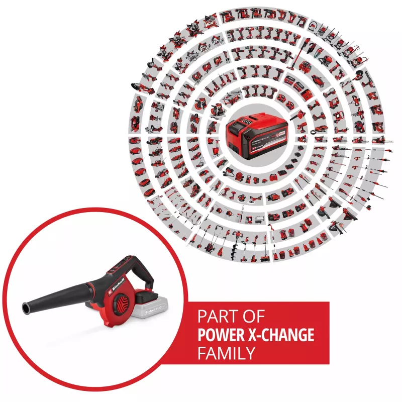Einhell Power X-Change Soprador de folhas a bateria TE-CB 18/270 Li - Solo (18 V, vermelho/preto, sem bateria)