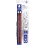 STAEDTLER Tradition Jumbo HB Lápis de grafite triangulares, pack de 2, preto com riscas clássicas
