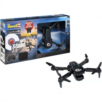 Revell RC Quadrocóptero GO! Stunt 2.0 - Drone pronto a voar 2,4 GHz 4 canais com giroscópio de 6 eixos, modo headless, flips 360°, luzes LED, 3 níveis de velocidade, bateria LiPo, para crianças a partir dos 8 anos