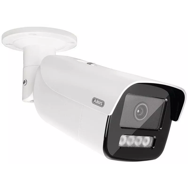 Câmara bullet IP ABUS 4 MP, objetiva de 4 mm, IV e luz branca, IP67, IK10
