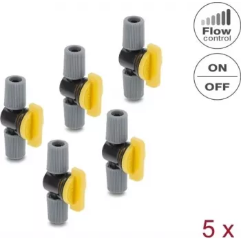 Regulador de caudal Delock para rega gota a gota – regulação precisa do caudal de água, 5 unidades