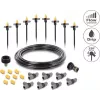 Conjunto micro-gota Delock para vasos – conjunto completo de rega gota a gota para plantas em vaso, 10 plantas, tubo principal de 15 m, gotejadores ajustáveis, resistente aos UV