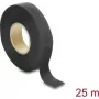 Fita de tecido Delock 25 m x 19 mm resistente autoadesiva preta