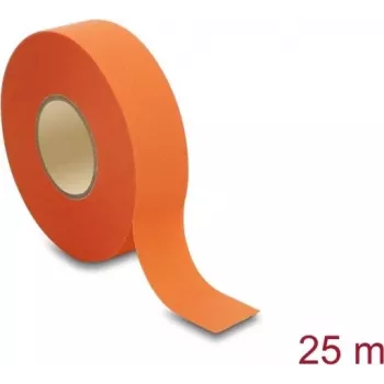Fita de tecido Delock 25 m x 25 mm resistente autoadesiva laranja