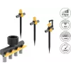 Conjunto de conectores em T para aspersores Delock com bicos de 90°, 180° e 360° + distribuidor de 4 vias