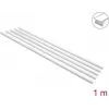 Calha de cabos autoadesiva Delock com tampa deslizante 20 x 10 mm, 1 m, pack de 5, branca