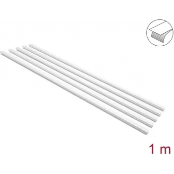 Calha de cabos autoadesiva Delock com tampa deslizante 20 x 10 mm, 1 m, pack de 5, branca
