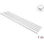 Calha de cabos autoadesiva Delock com tampa deslizante 20 x 10 mm, 1 m, pack de 5, branca