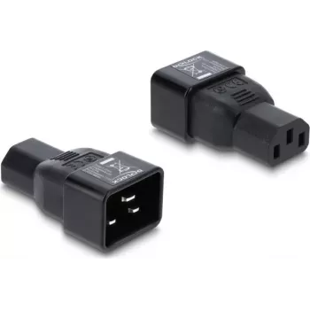 Adaptador de rede Delock IEC 60320 C20 para C13, ficha para conector fêmea, 10 A, 250 V, reto, preto