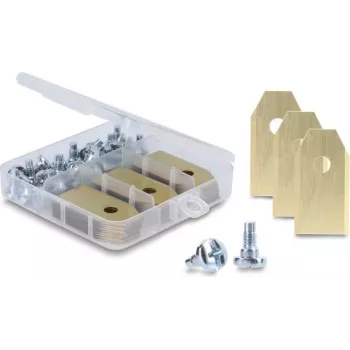 Lâminas de substituição com revestimento de titânio Delock para robôs corta-relvas Husqvarna, Gardena e Segway (pack de 30)