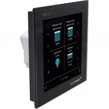 Termóstato de parede com ecrã de vidro Homematic IP (HmIP-WGD) - preto