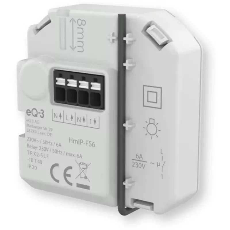 Atuador de comutação encastrado Homematic IP 6A