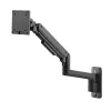 LogiLink BP0169 Braço para monitor com mola a gás em alumínio para ecrãs de 17–49 polegadas até 20 kg, fixação à mesa e por passagem, totalmente articulado, preto