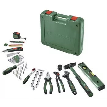 Bosch Conjunto de ferramentas manuais de 63 peças em mala verde