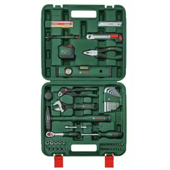 Bosch Conjunto de ferramentas domésticas de 73 peças em mala rígida verde