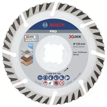 BOSCH POWERTOOLS Disco de corte diamantado PRO X-LOCK MultiMaterial, Ø 125 mm (2 unidades, furo 22,23 mm)