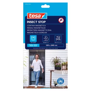 tesa Insect Stop Rede mosquiteira magnética para porta antracite 1,2 x 2,4 m