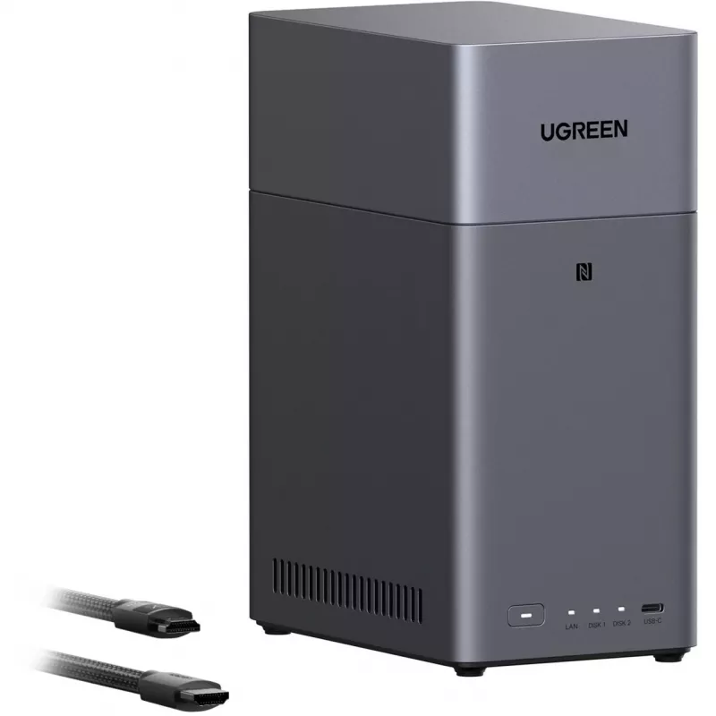 Conjunto UGREEN DH2300 com 2x Seagate IronWolf NAS 4TB CMR (preto)