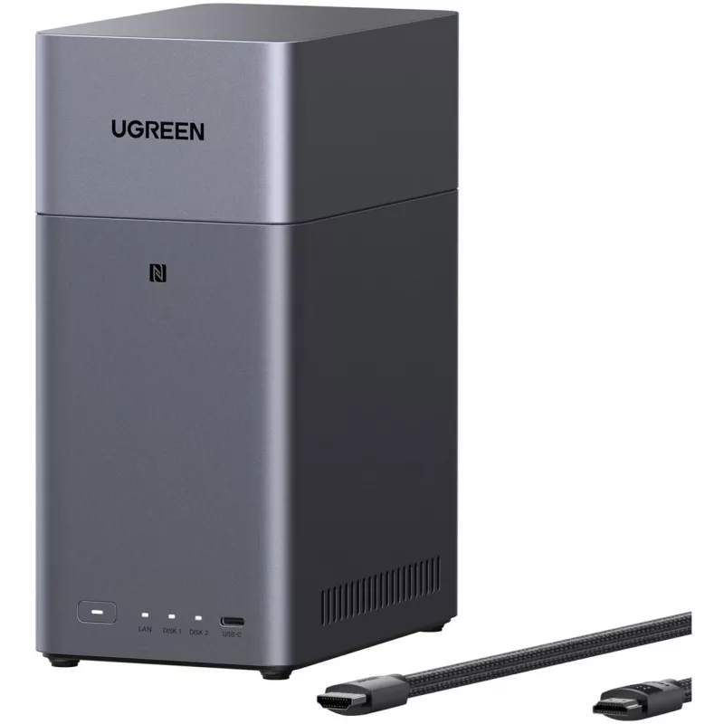 Conjunto UGREEN DH2300 com 2x Seagate IronWolf NAS 4TB CMR (preto)