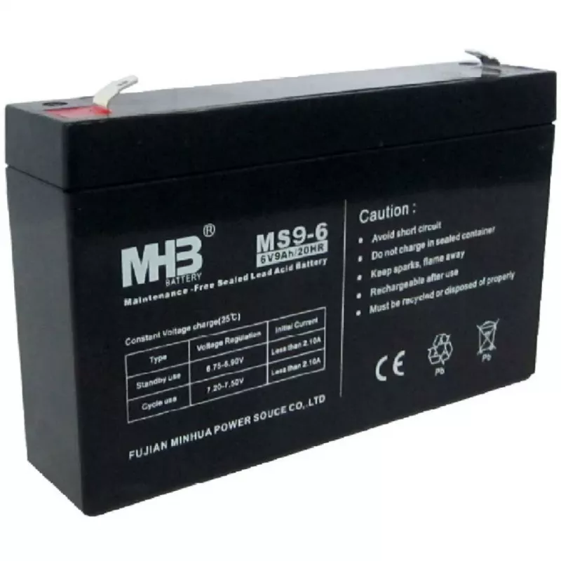Bateria PowerWalker MHB MS9-6 6V 9Ah bateria de chumbo-ácido selada para sistemas UPS