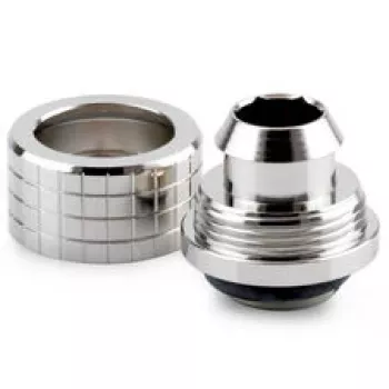 Conector de tubo Thermal Grizzly DeltaMate, latão - níquel brilhante, ST13 (13 mm diâmetro exterior, G1/4 polegadas)