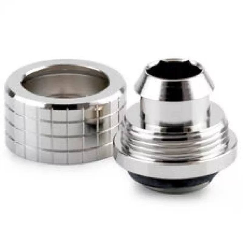 Conector de tubo Thermal Grizzly DeltaMate, latão - níquel brilhante, ST16