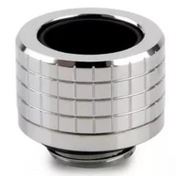 Conector de tubo Thermal Grizzly DeltaMate, latão - níquel brilhante, para tubos rígidos de 14 mm, rosca G1/4 polegadas