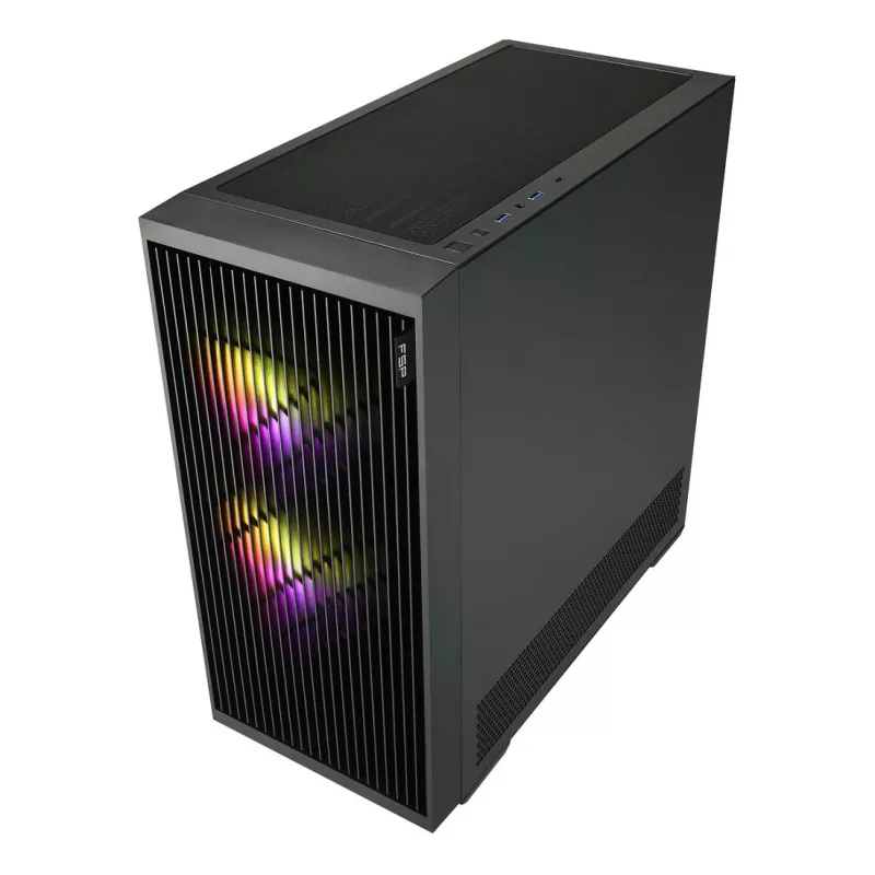 Caixa de PC mini-torre Fortron M330 com vidro temperado, preta
