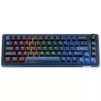 Teclado gaming mecânico Ducky OK-M 65, fator de forma 65%, hot-swappable, retroiluminação RGB, layout ANSI, KTT Baby Blue Switches