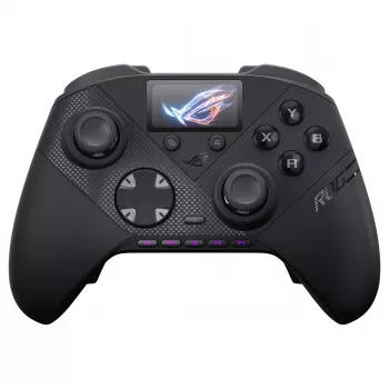 ASUS ROG Raikiri II Pro Comando Gaming para PC - Triple-Mode (USB-C, 2,4 GHz RF, Bluetooth 5.0), ecrã OLED, 4 paddles programáveis, ESS-DAC, preto