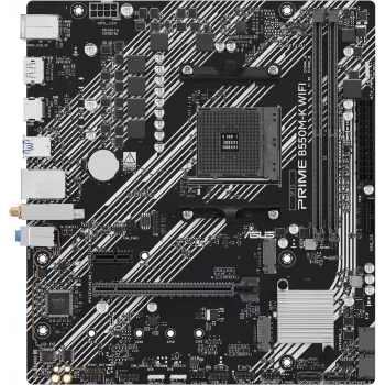 Placa-mãe ASUS PRIME B550M-K WIFI AMD AM4 Micro-ATX com Wi-Fi 5, DDR4, PCIe 4.0, HDMI, VGA