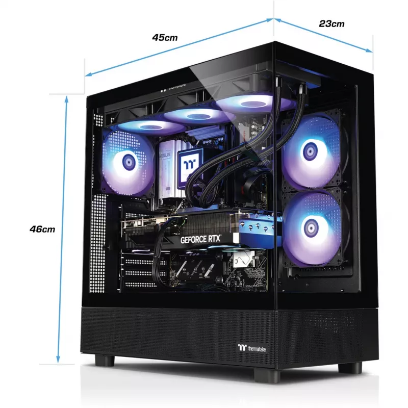 Thermaltake FTW V270 Desktop Gaming (Intel Core i7-15700K, RTX 5070 Ti, 32GB DDR5, 2TB NVMe, Windows 11 Home, preto)