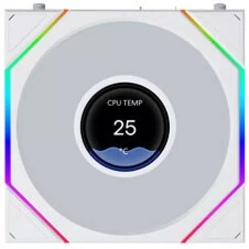 Lian Li UNI FAN TL120 LCD FLEX Wireless ARGB branco 120 mm Reverse Blade Ventoinha para caixa