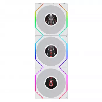 Lian Li UNI FAN TL120 LCD FLEX Wireless ARGB 120mm PWM Ventoinha para caixa pack de 3 branco