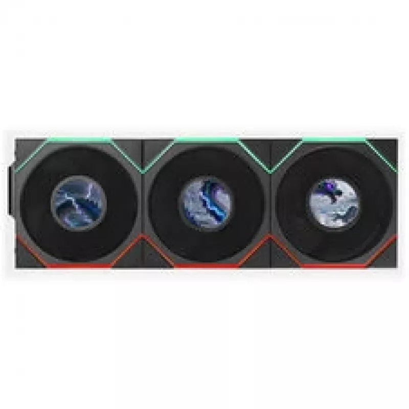 Lian Li UNI FAN TL LCD FLEX Wireless ARGB Reverse Blade Ventoinha 120mm pack de 3 com controlador, preto