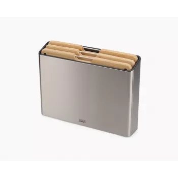 Joseph Joseph Folio Bamboo Conjunto de 3 Tábuas de Corte com Suporte Fino, Cinzento Antracite