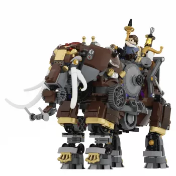 Lumibricks Steamphant Elefante Steampunk Blocos de Construção LED 800 Peças Modelo de Exposição Alimentado por USB
