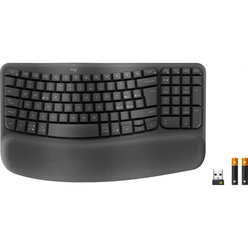 Logitech Ergo Series Wave Keys for Business teclado ergonómico sem fios, disposição italiana, grafite