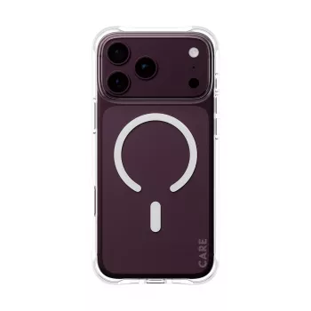 Capa CARE by PanzerGlass Samba para iPhone 17/18 Pro Max transparente branca MagSafe