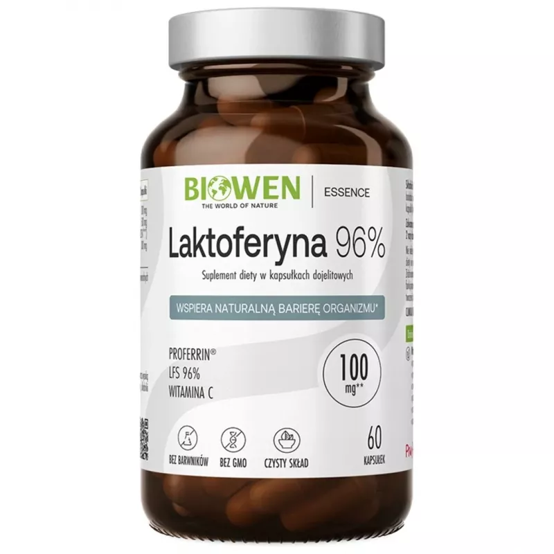 BIOWEN Lactoferrina 96% – 60 cápsulas – suplemento alimentar de lactoferrina bovina de alta pureza