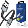 3mk Hyper Cable N-SERIES USB-A para USB-C 2m 9V/2A 18W preto