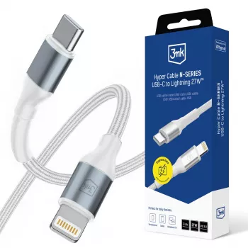 3mk Hyper Cable N-SERIES USB-C para Lightning 3m PD 3.0 9V/3A 27W Branco