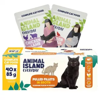 ANIMAL ISLAND Everyday Comida Húmida para Gatos Sabor Misto, 40 x 85 g, Alimento Completo para Gatos Adultos