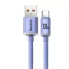 Cabo Baseus USB-A para USB-C Crystal Shine 100W 2m roxo