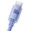 Cabo Baseus USB-A para USB-C Crystal Shine 100W 2m roxo