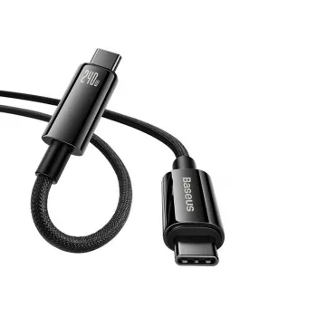 Cabo de carregamento rápido Baseus Tungsten Gold USB-C para USB-C 240W 1m preto