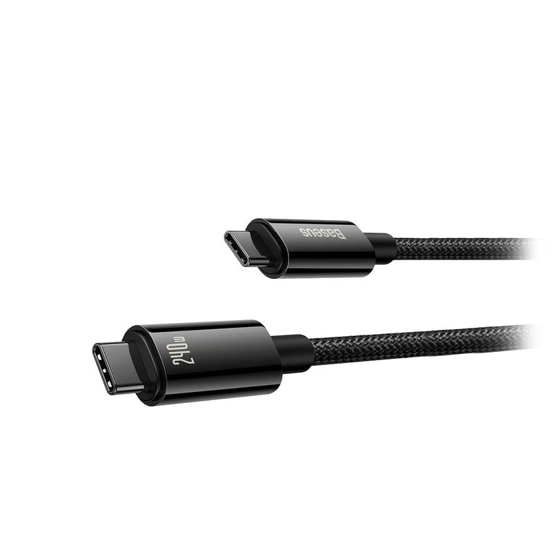 Cabo de carregamento rápido Baseus Tungsten Gold USB-C para USB-C 240W 1m preto