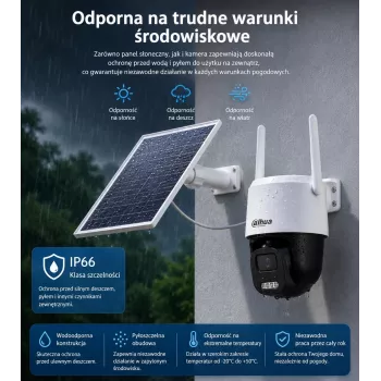 Câmara de segurança rotativa e inclinável DAHUA BP5E 5MP alimentada por energia solar 4G LTE com visão noturna a cores