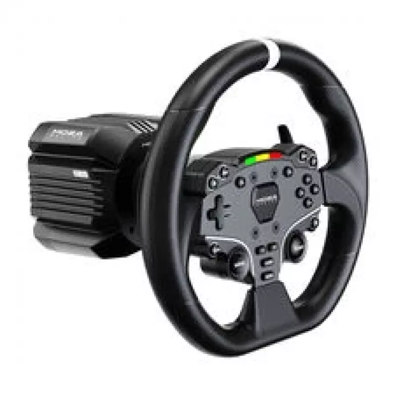 Simulador de corridas MOZA R5 Pro - Base de volante Direct Drive de 5,5 Nm, volante de couro de 11 polegadas, conjunto de 2 pedais